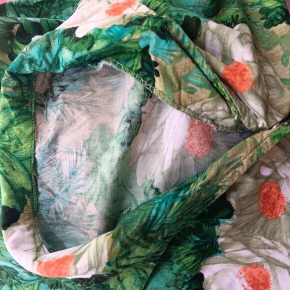 1OF1 Small True Vintage Western Snap Hippy 1970's Top Shirt Botanical Print - Picture 8 of 8